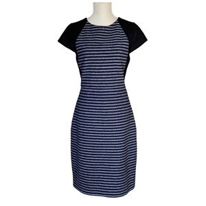 J. Crew Navy and White Striped will blend Midi Dress- Sz 10T